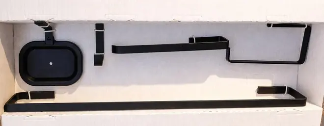 CLIUS Kit Acessório para Banheiro Flat Preto - 5 Peças