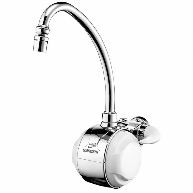 Torneira Elétrica de Parede Lorenzetti Versátil 5500W 220V Branca Cromada