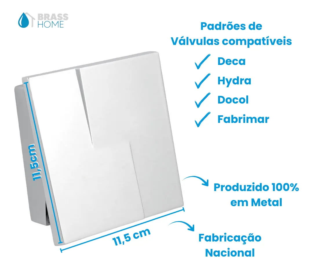 Kit 2 Acabamento Válvula de Descarga Metal Cromada Abstra — foto 2