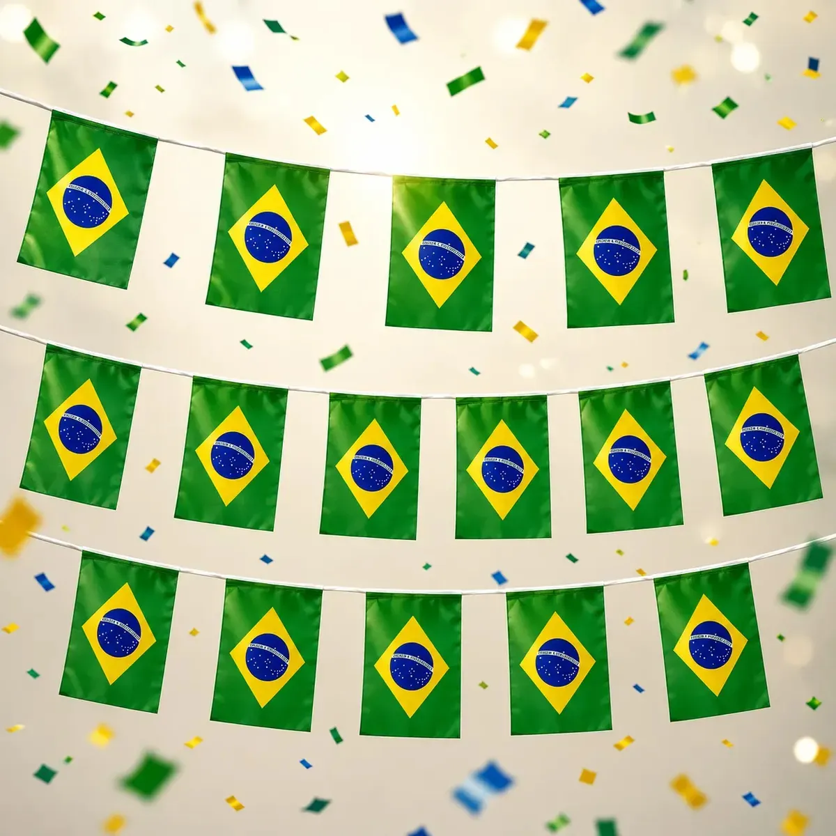 Kit Varal de Bandeirinhas do Brasil 50/80 Metros - Decoração para Festas — foto 4