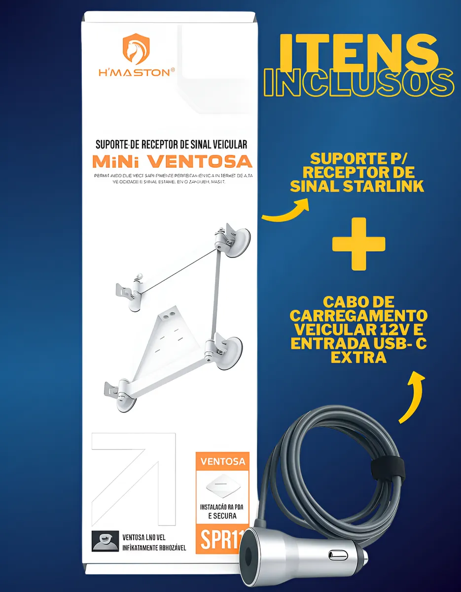 Kit Starlink Mini - Suporte e Cabo de Internet Satélite Veicular — foto 2