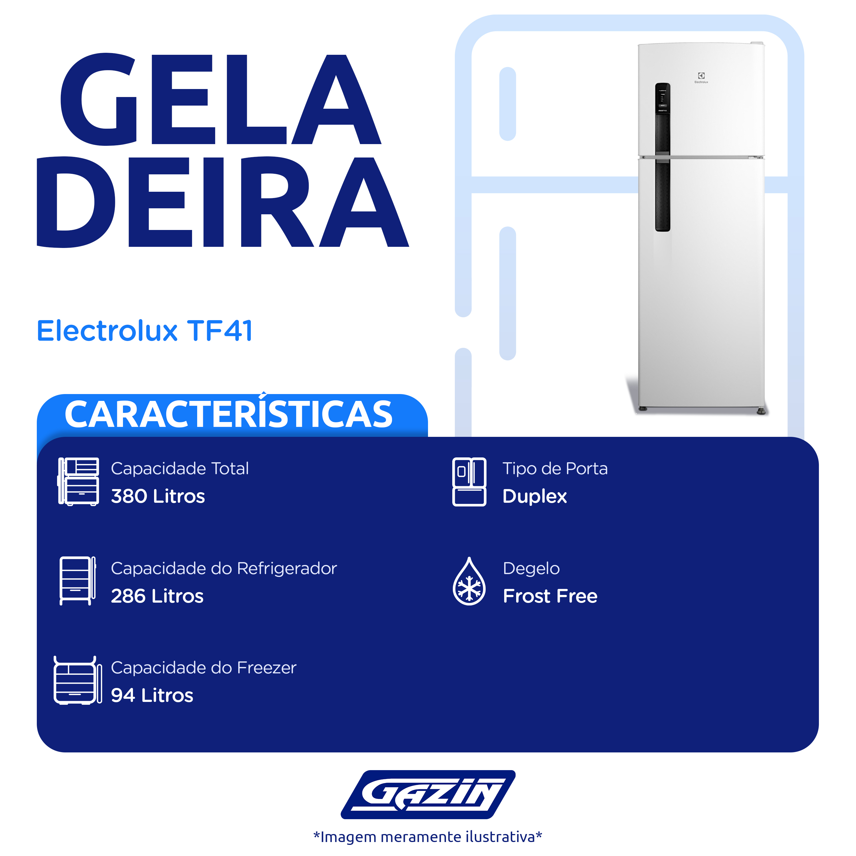 Geladeira Electrolux 380L Frost Free Duplex TF41 — foto 3