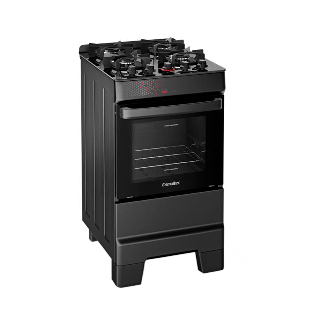 Fogão Esmaltec Ideal Top 4 Bocas Automático Mesa de Vidro