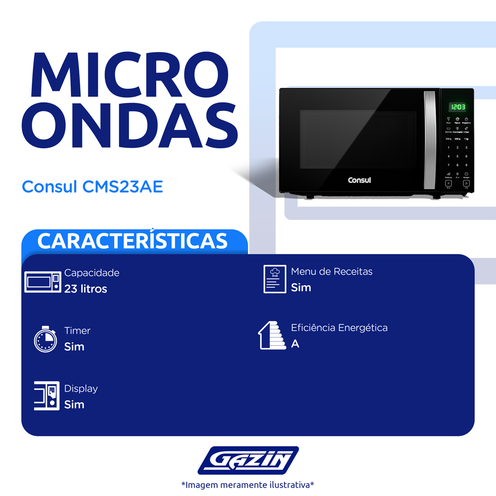 Micro-Ondas Bancada Consul 23L Função Marmita CMS23AE — foto 3