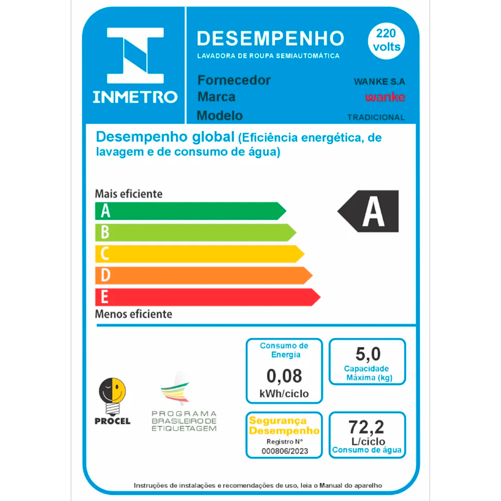 Tanquinho Wanke Tradicional 5kg Semiautomático Agitador Removível — foto 7