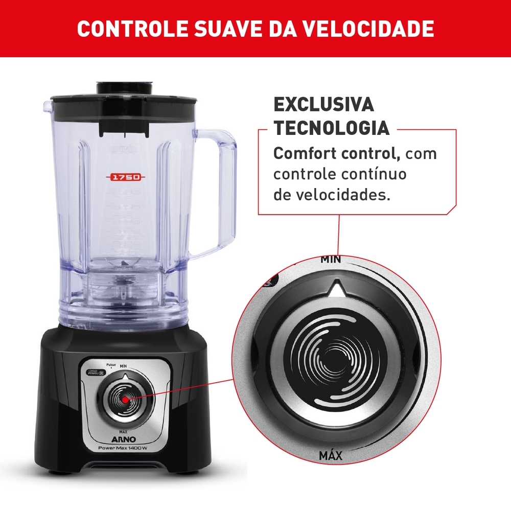 Liquidificador Arno PowerMax 3,1L 15 Velocidades 1400W — foto 9