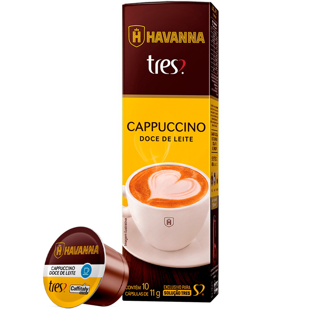 Cápsula de Café Três Corações Cappuccino Doce de Leite Havanna 10 Unidades