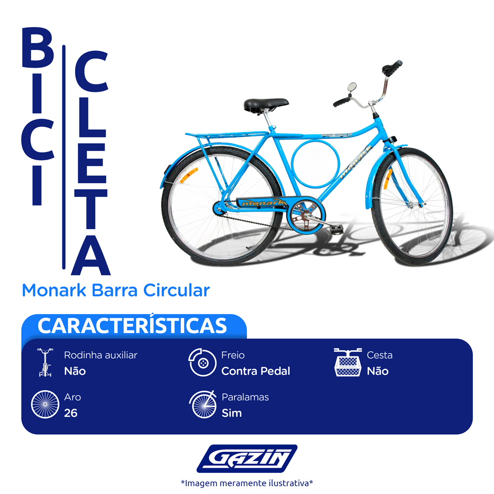 Bicicleta Aro 26 Monark Barra Circular Contra Pedal — foto 3