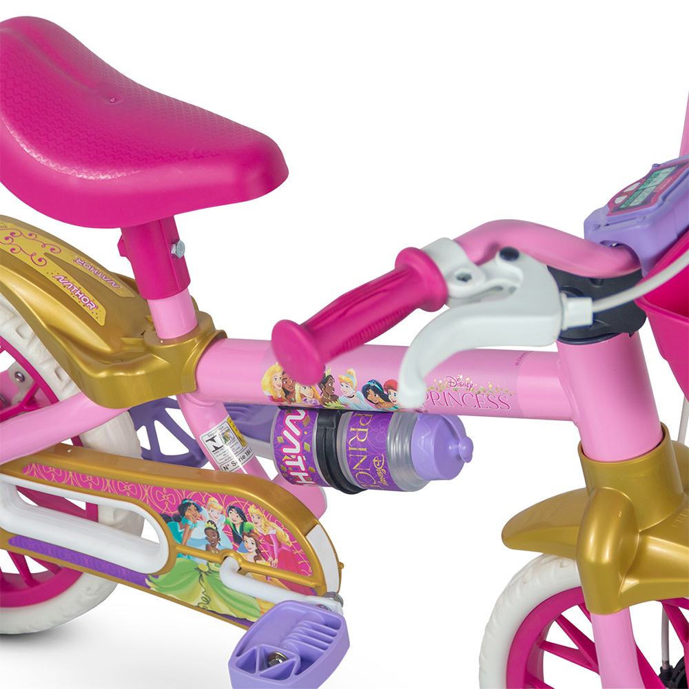 Bicicleta Infantil Aro 12 Nathor Princesas com Cestinha — foto 5