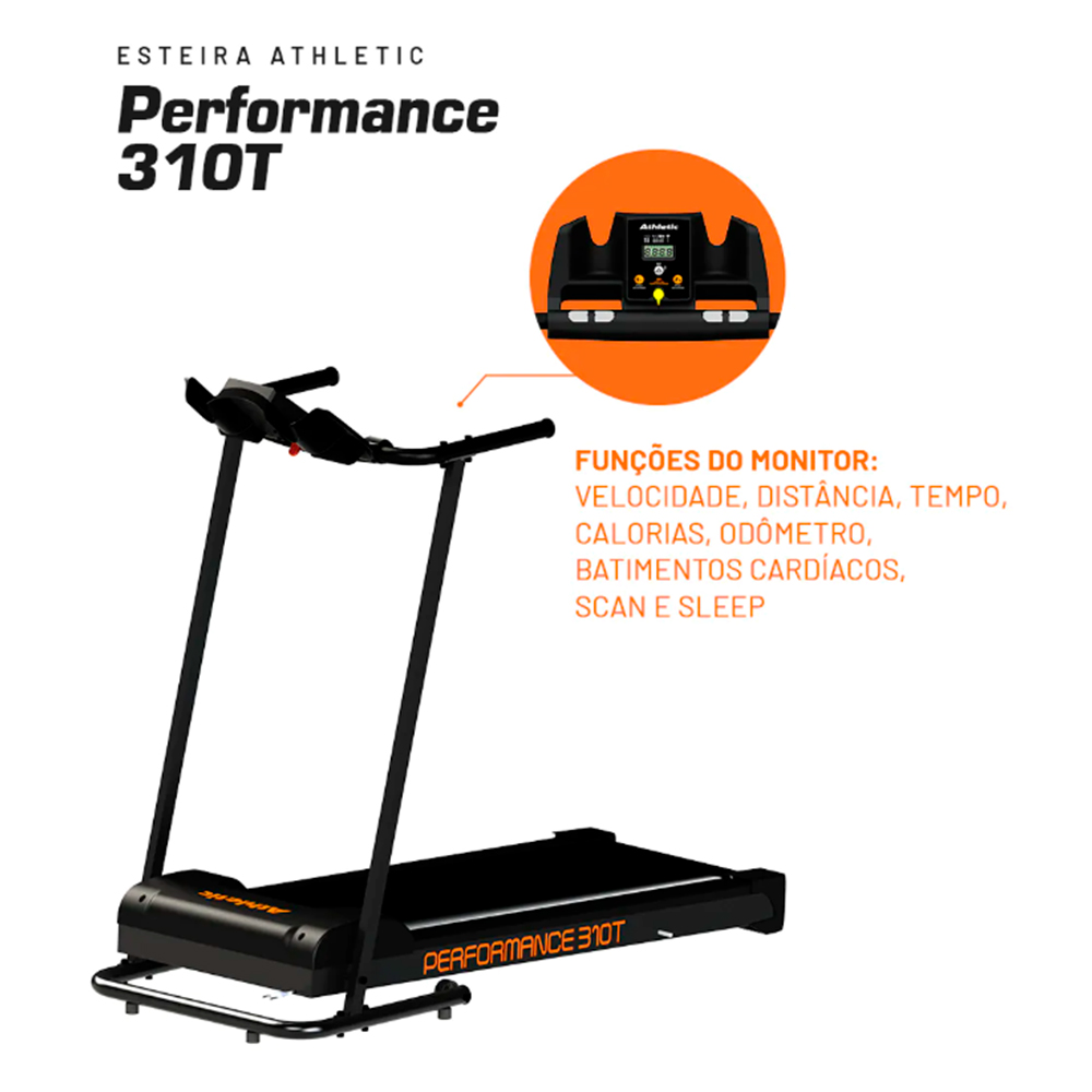 Esteira Ergométrica Athletic Performance 120Kg Motor 4.0Hp — foto 8