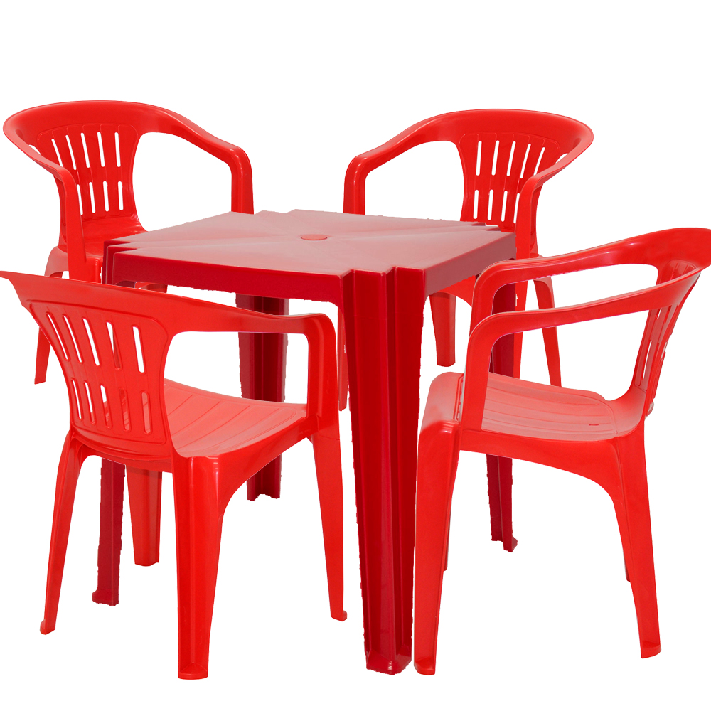 Conjunto de Mesa + 4 Cadeiras Plástico Tramontina — foto 3
