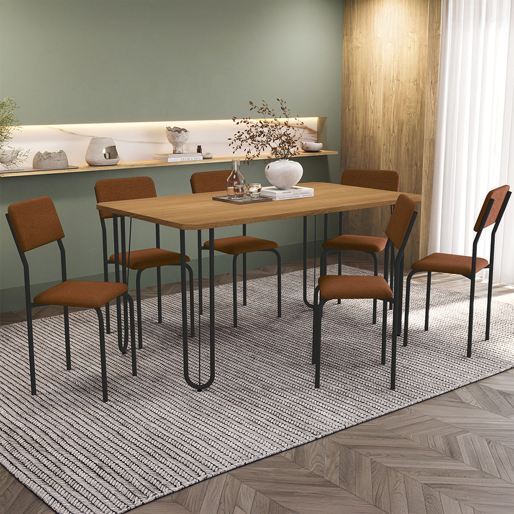 Conjunto de Mesa 6 Cadeiras Tampo em MDP Constanza Kappesberg