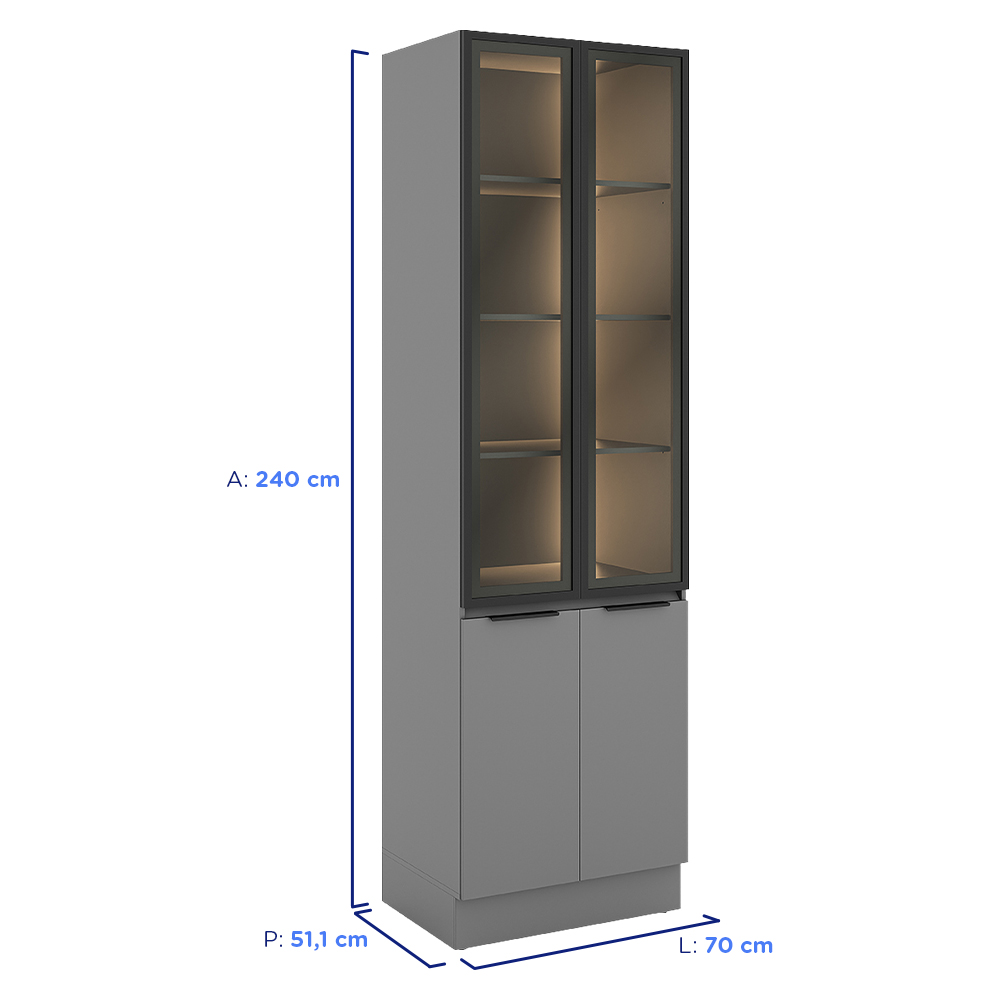 Paneleiro Telasul Lumina 70cm LED 4 Portas — foto 4