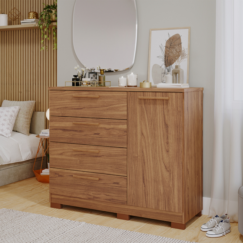 Cômoda 1 Porta 4 Gavetas MDF Malu Panan — foto 7