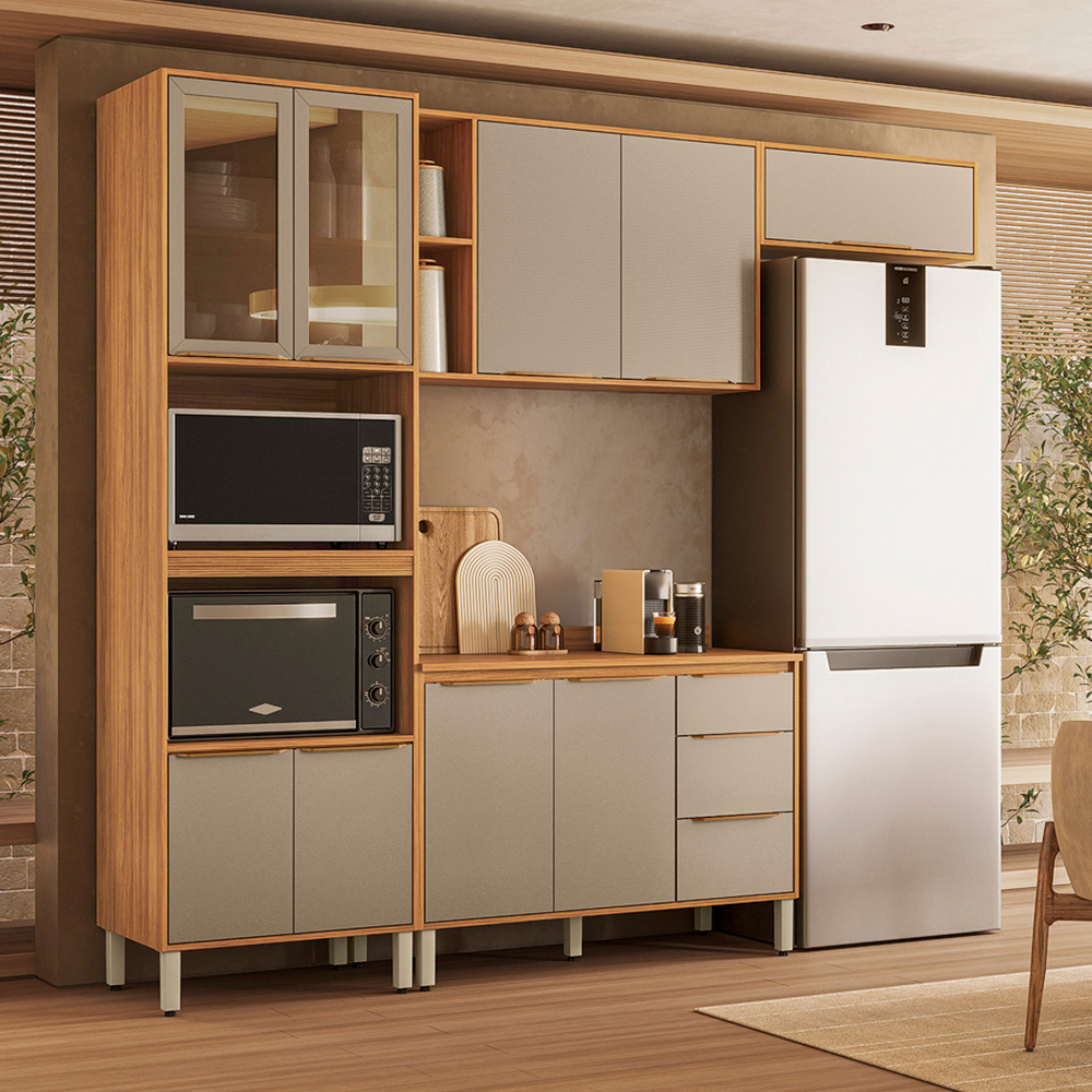 Cozinha Modulada 4 Peças 9 Portas 3 Gaveta Plena Demóbile