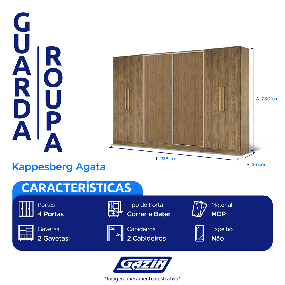 Roupeiro Modulado Kappesberg Ágata 3 Peças — foto 4