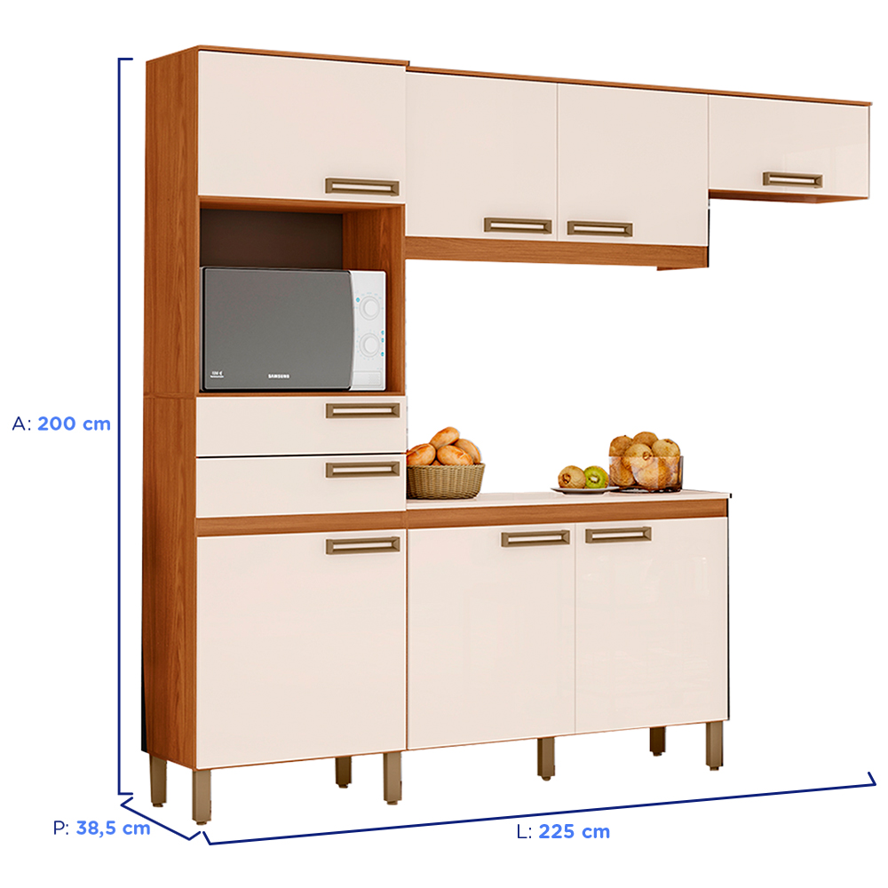 Cozinha Compacta 7 Portas 2 Gavetas B107 Briz — foto 3