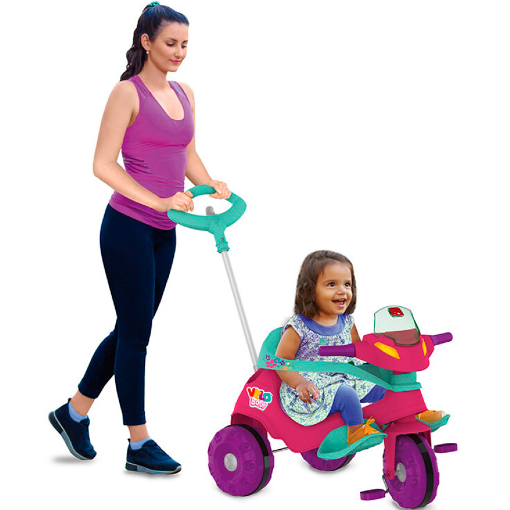 Triciclo Infantil Bandeirante Velobaby de Pedal com Empurrador — foto 5