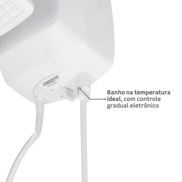 Chuveiro Elétrico Eletrônico 6800w Branco Quadrado Futura Lorenzetti — foto 3