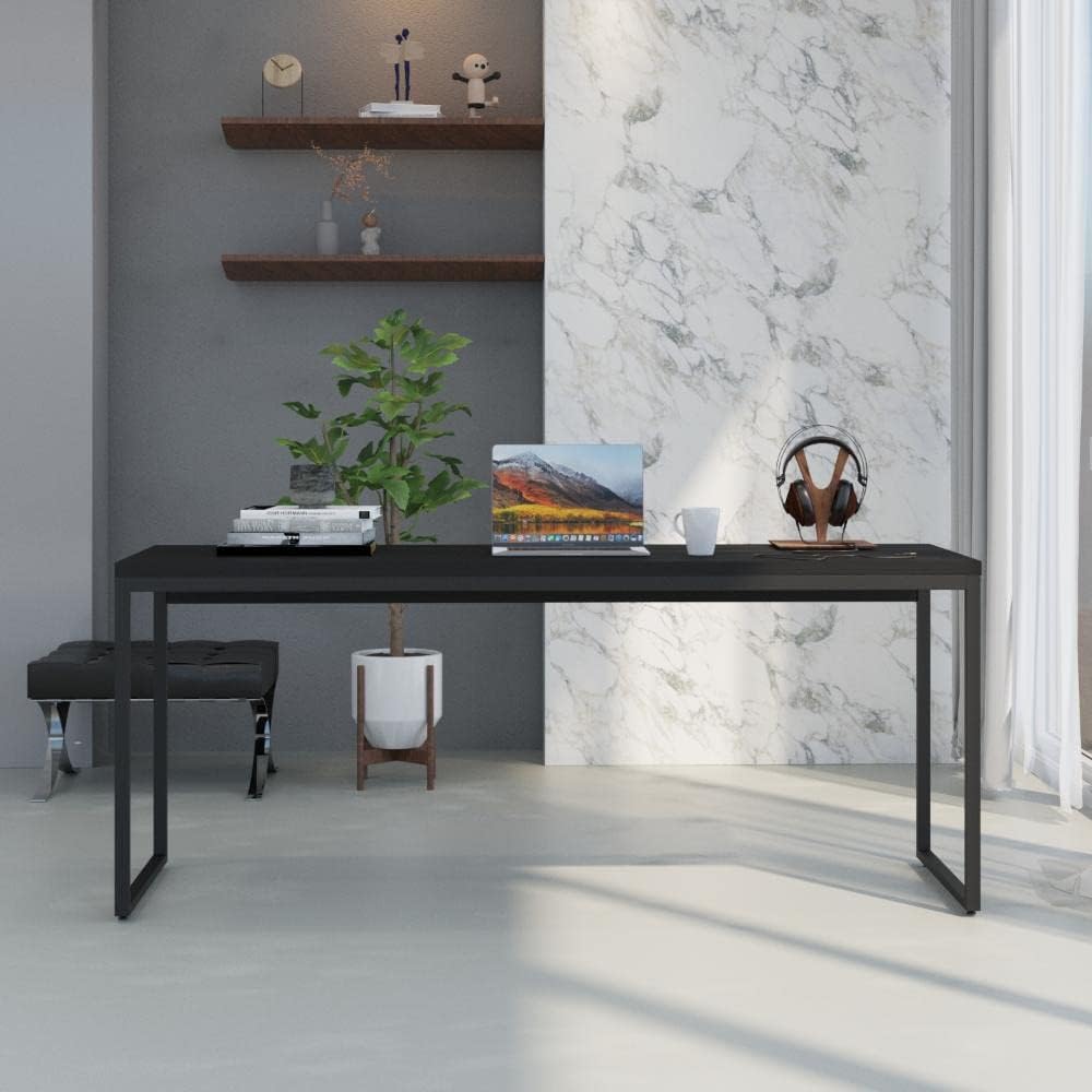 Mesa Dynamica Diretor DYME6180 180x60x75cm Amadeirado/Preto