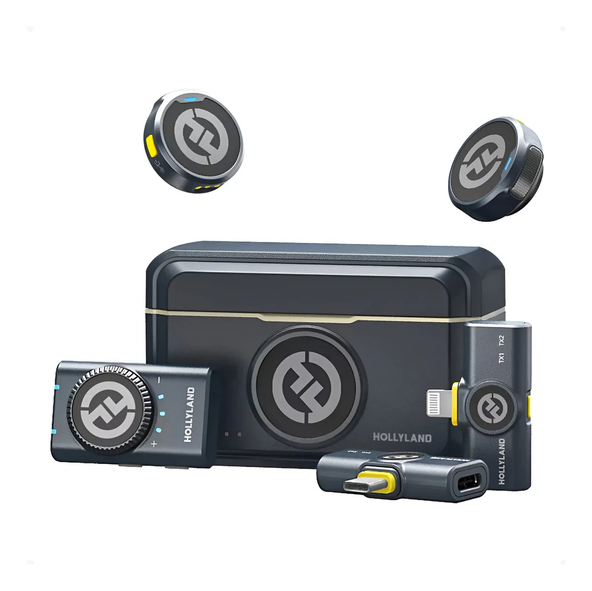 Microfone Hollyland Lark M2 Duo Combo Duplo Preto