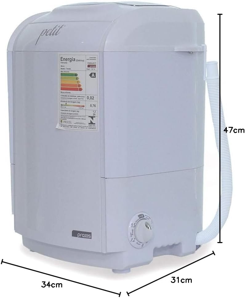 Mini Lavadora de Roupas Praxis Petit 1,2kg 127V Branca — foto 4