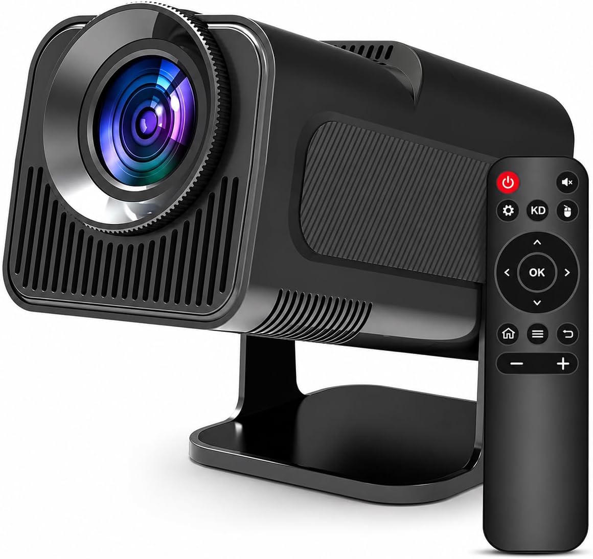 Mini Projetor Hy320 Portátil 5G Wi-Fi 6 Bluetooth 5.0 Android 11 4K 1080P Full HD 12000 Lumens LED Auto Correção Trapezoidal Horizontal Rotação 180°