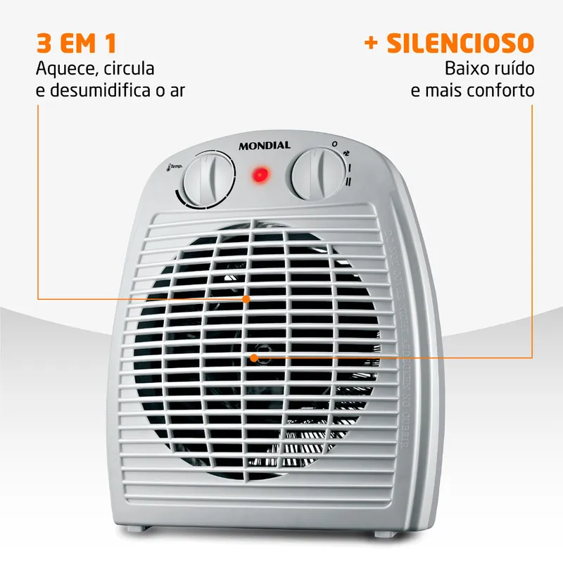 Mondial A-08 Aquecedor de Ar 1500W 127/220V — foto 2