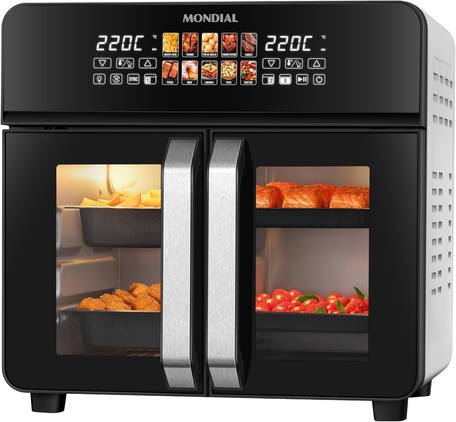 Mondial Air Fryer Forno 25L French Door AFDO-25L-FD Preto/Inox 2200W 220V