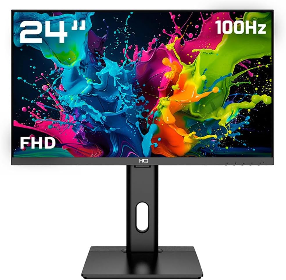 Monitor HQ Pro 24" LED Full HD 100Hz - Ajuste de Altura e Rotação - HQ24AJ100