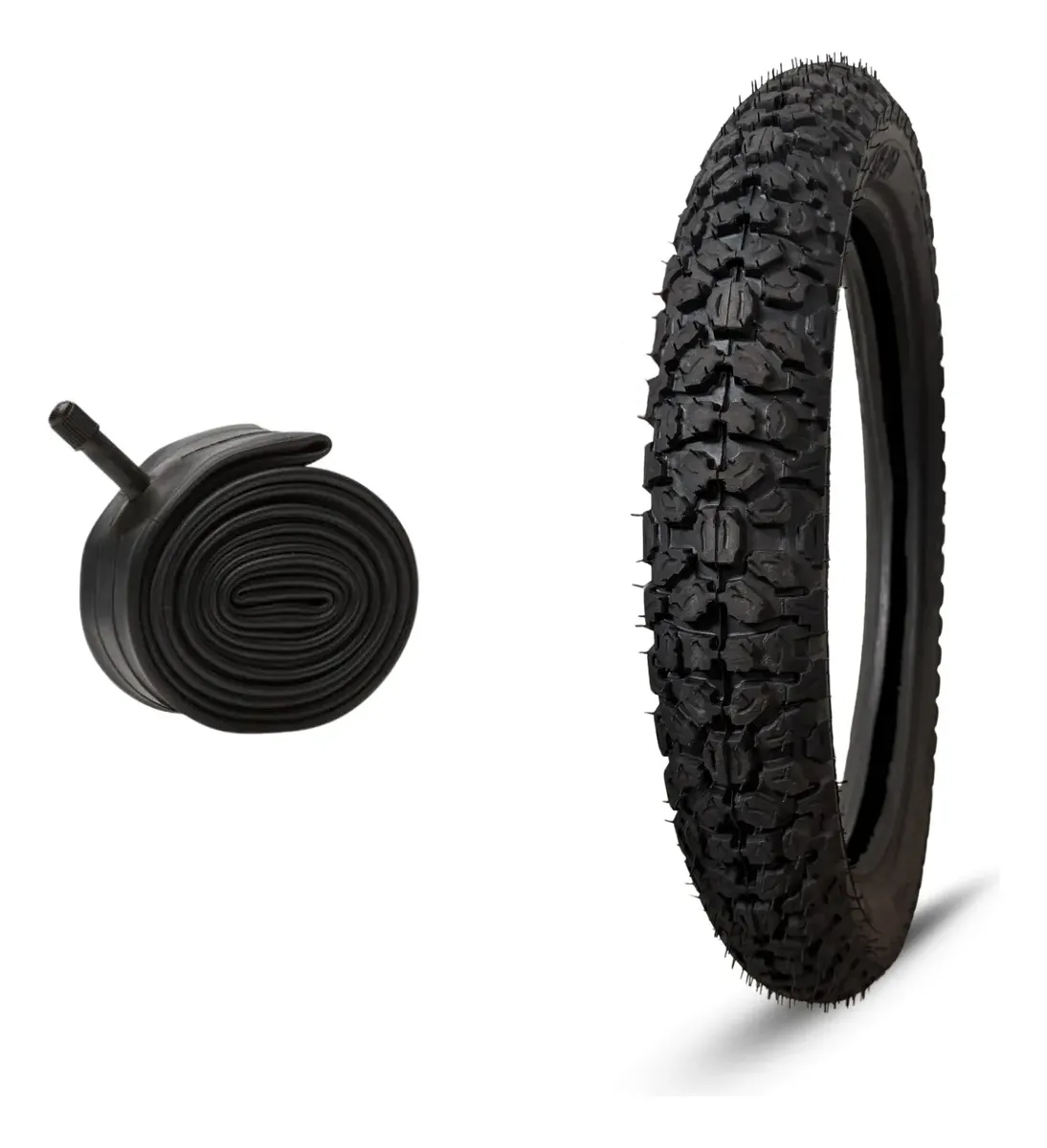 Pneu Black Tyres 90/90-18 XL Traseiro com Câmara para Moto