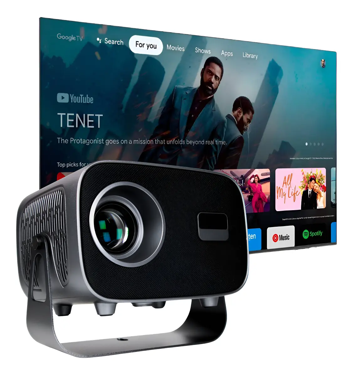 Projetor Portátil VLX T15 Pro 4K 13000lm Conectividade Wi-Fi e Bluetooth