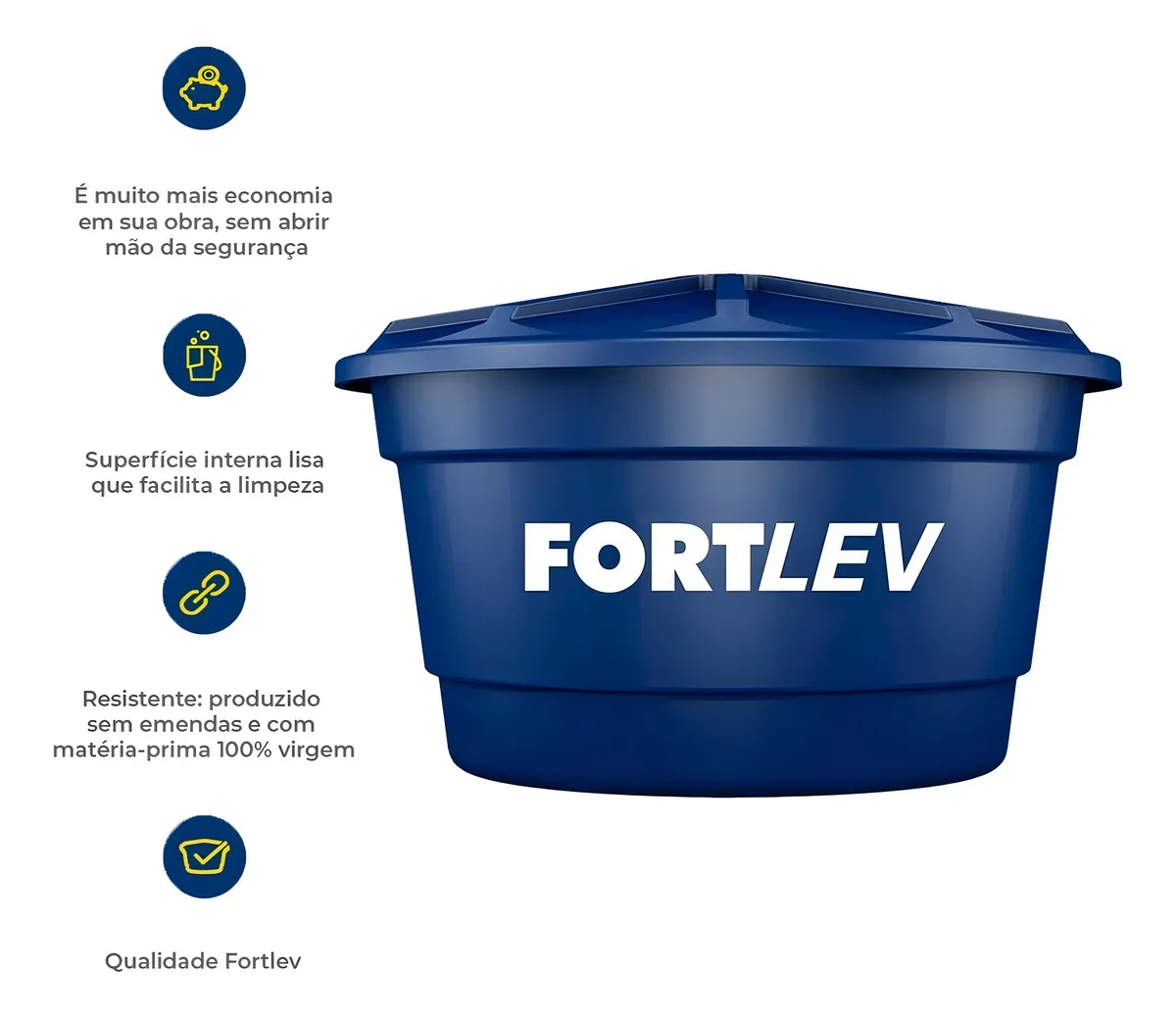 Caixa D'água Fortlev Vertical Polietileno 500 Litros Azul — foto 3