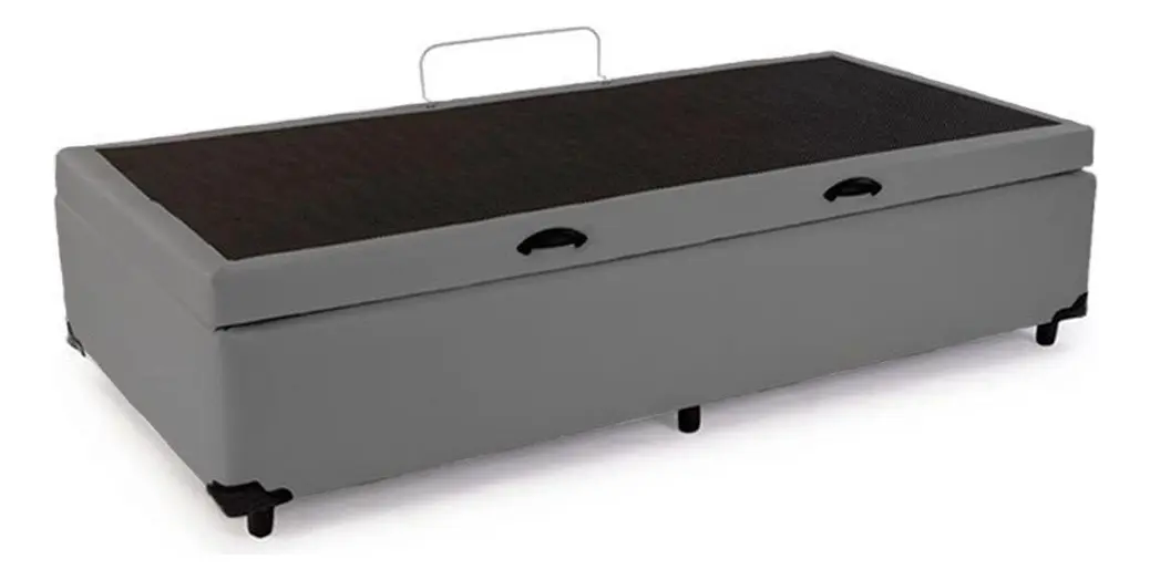 Cama Box Baú Solteiro Sereneprime Sintético Cinza 88x188x44 — foto 3
