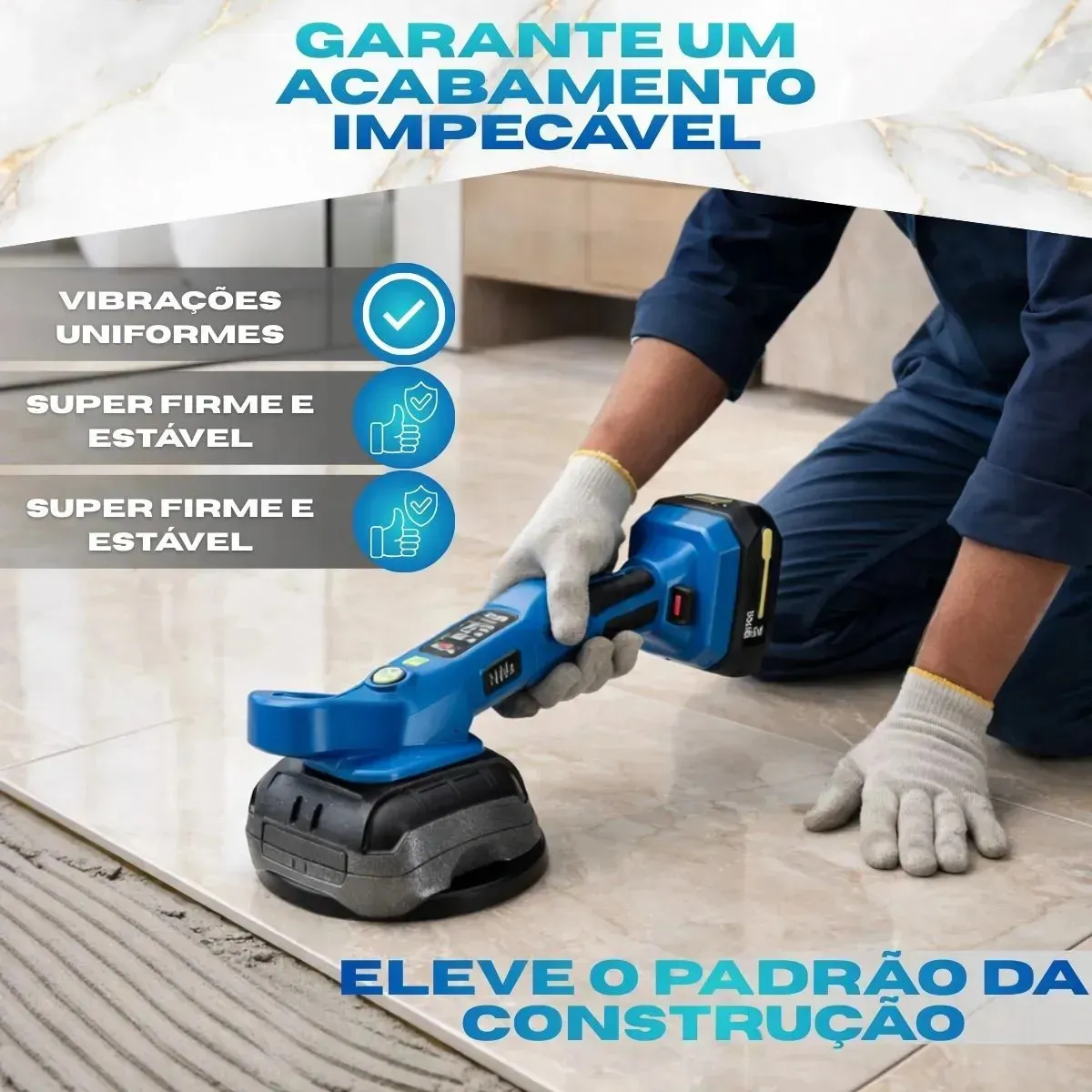 Máquina de Assentar Piso Porcelanato Vibradora Profissional 127/220V — foto 3