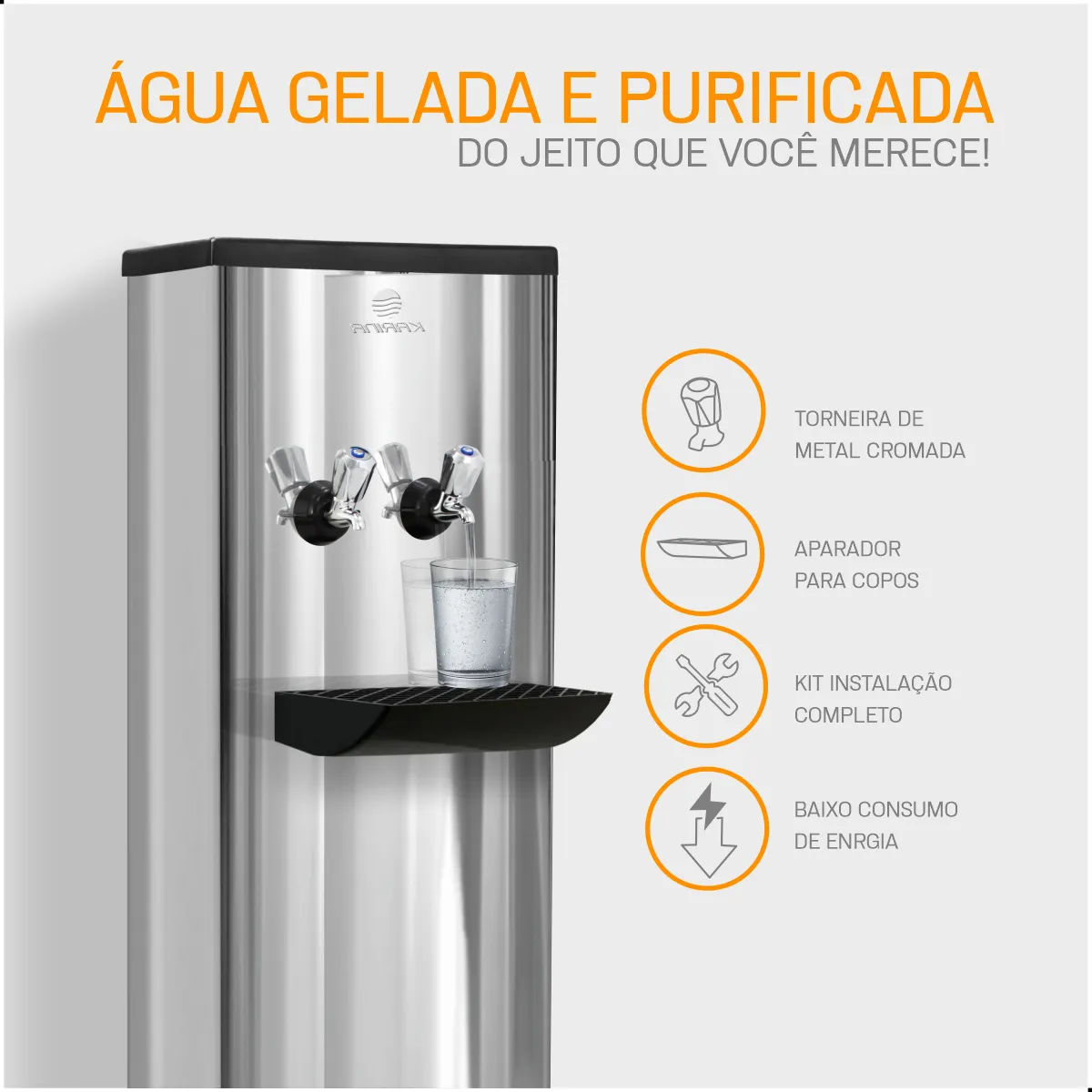 Bebedouro de Água Industrial de Coluna Karina Inox 20L — foto 3