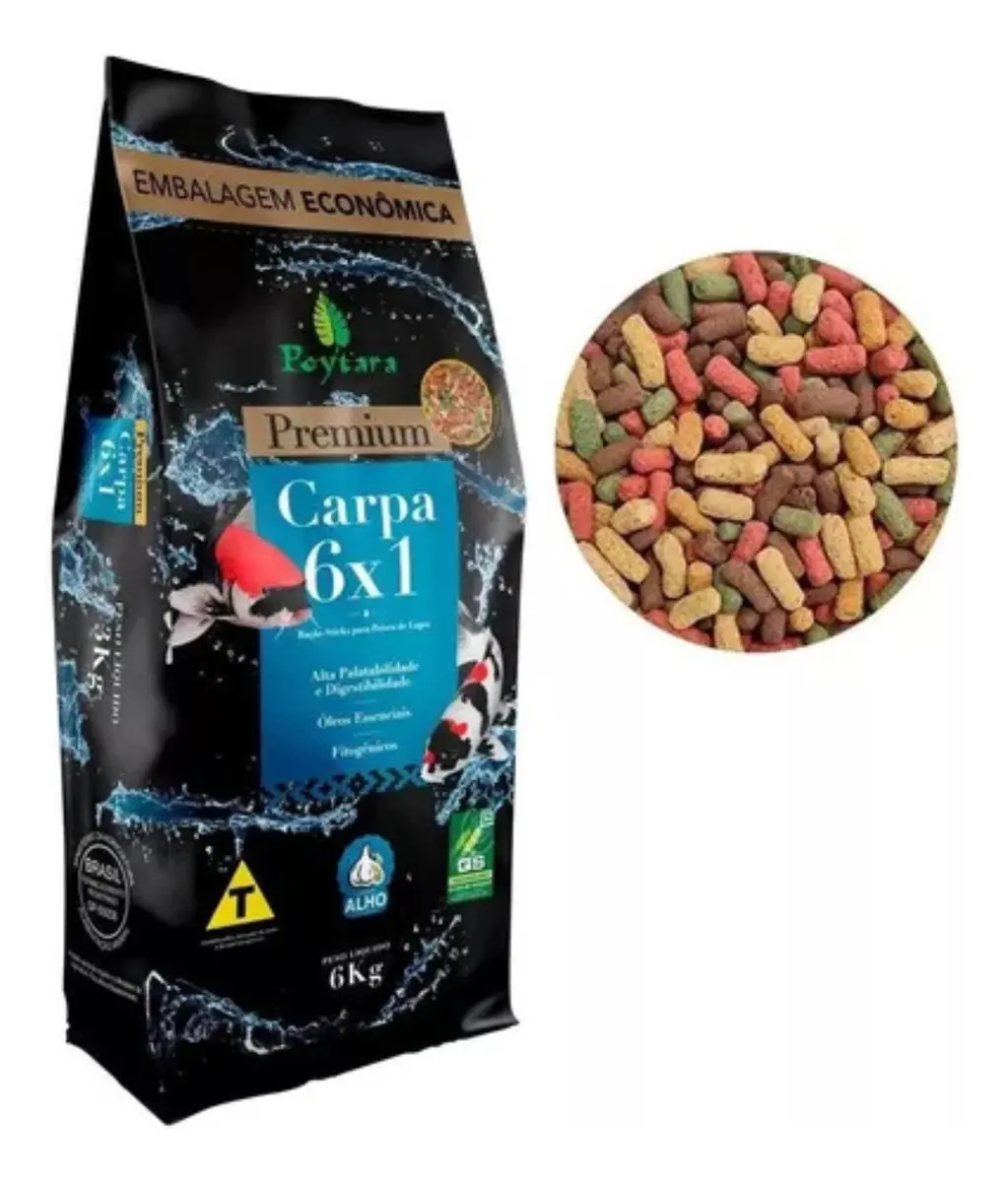 Ração Poytara Premium para Carpas 6x1 - 6kg — foto 3