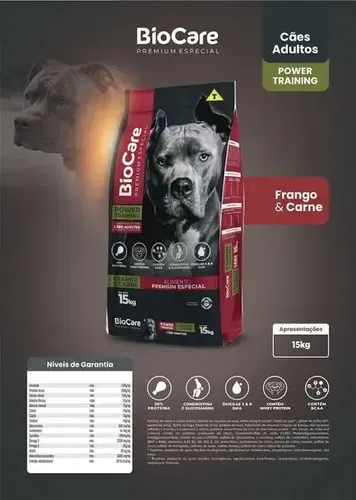 Ração Biocare Power Training Adulto 15kg - 26% Proteína — foto 3