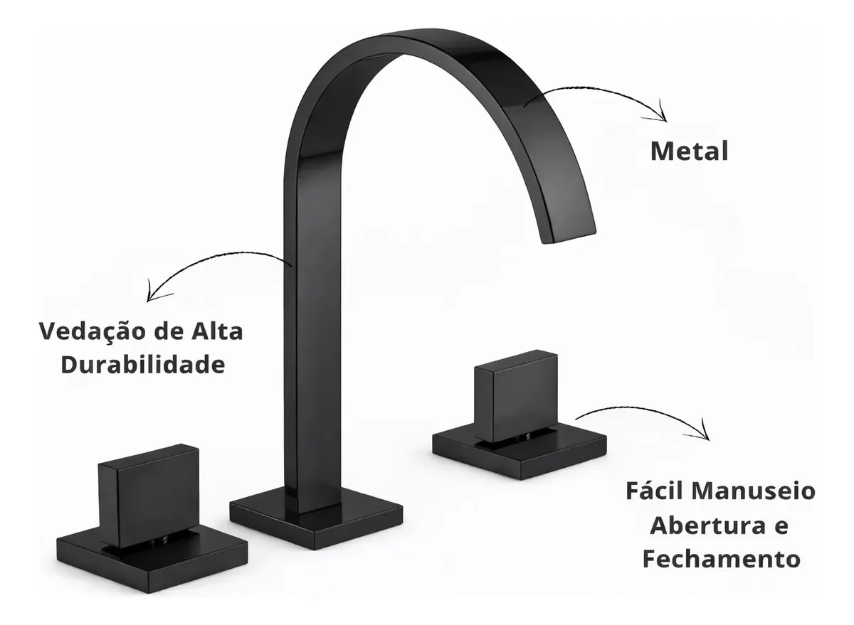 Torneira Sollux Slim Bicomando Preta Fosca — foto 3