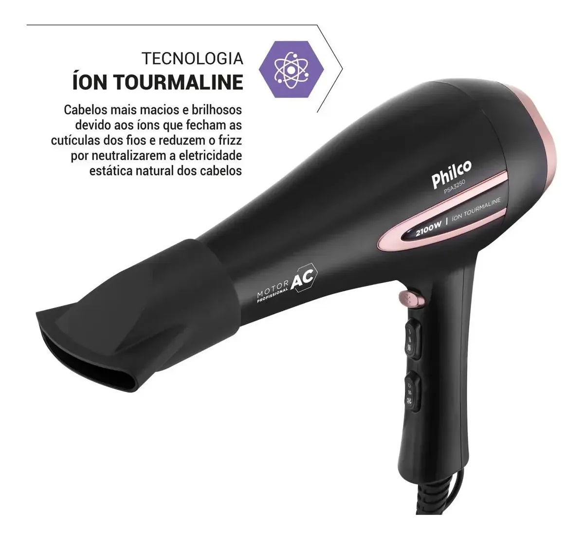 Secador de Cabelo Philco PSA3250 2100W com Difusor e Bico Direcionador — foto 3