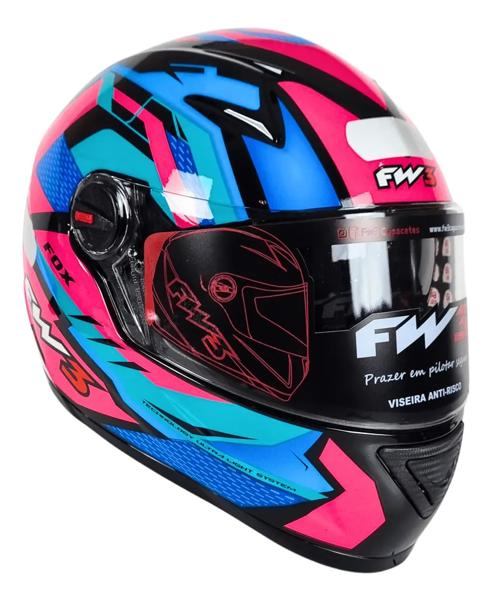 Capacete Fechado GTX Fox FW3 Masculino Feminino com Narigueira — foto 3