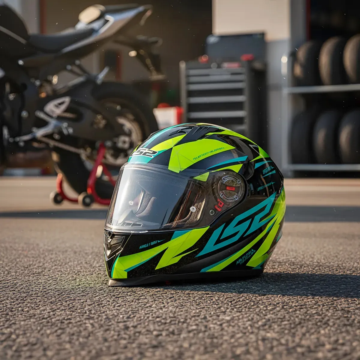 Capacete LS2 FF358 Classic Draze Preto / Amarelo Fluor - Tamanho 59/60 — foto 3