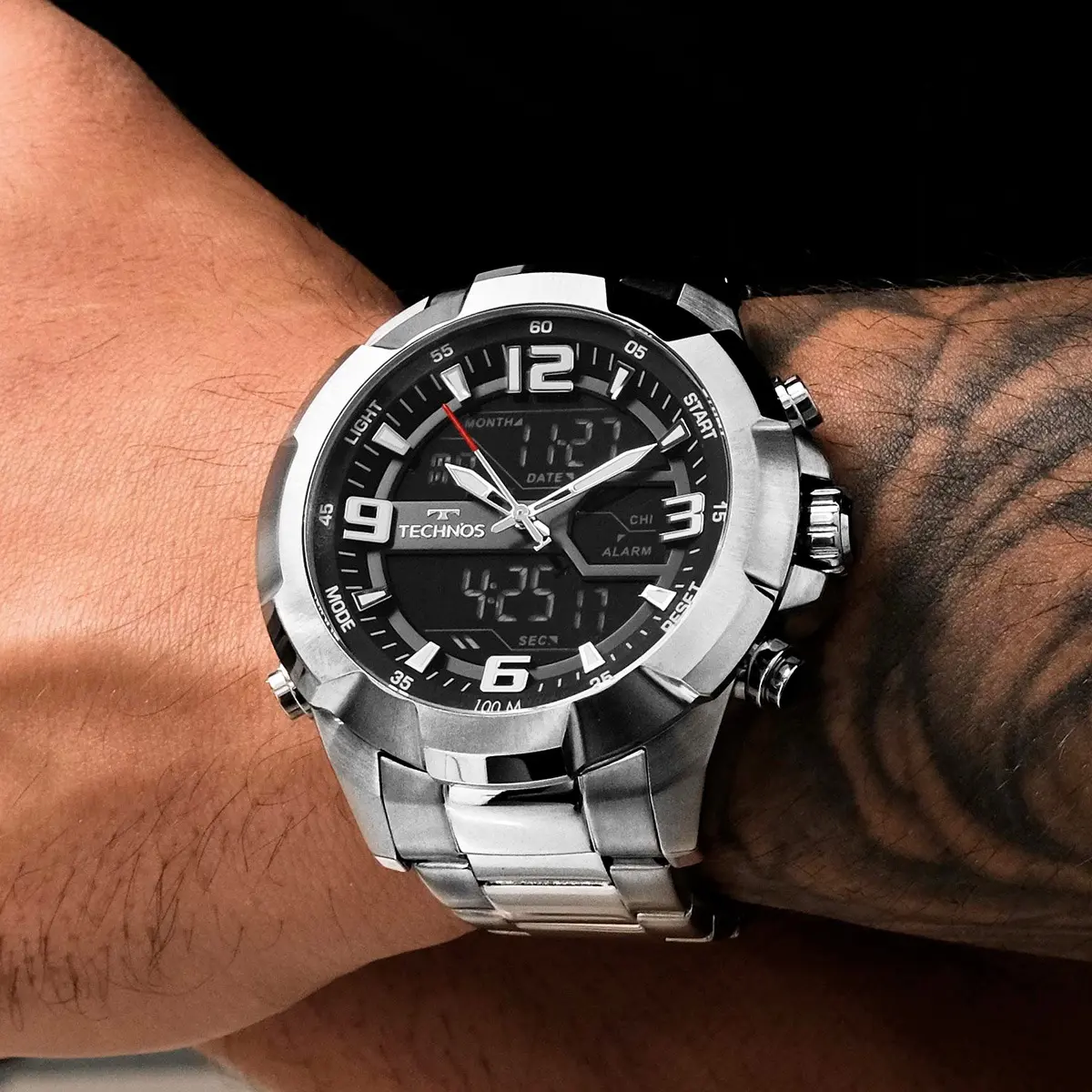 Relógio Technos Masculino Digitech Prata - Resistente à Água — foto 3