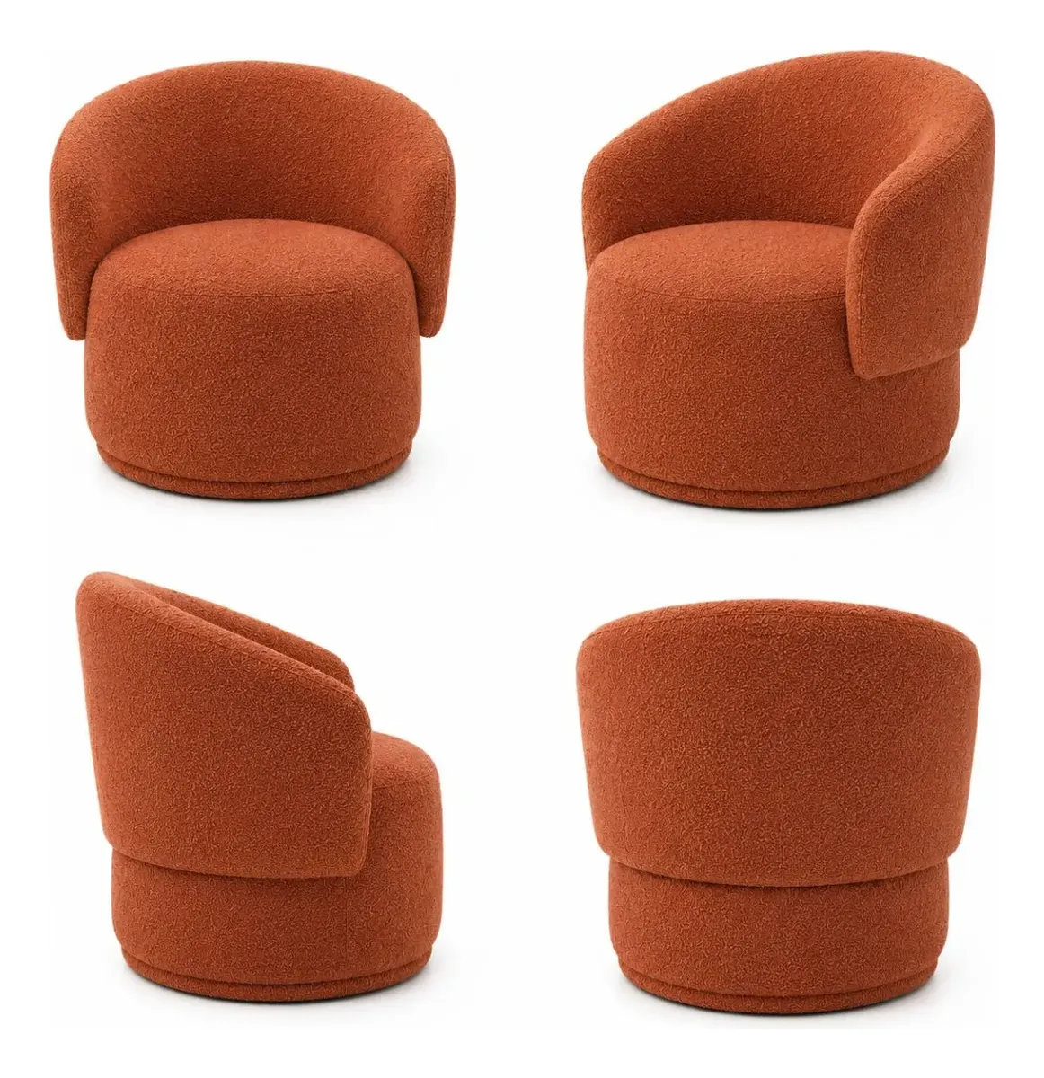 Poltrona Beatriz Bouclé Terracota - Conforto e Estilo — foto 3