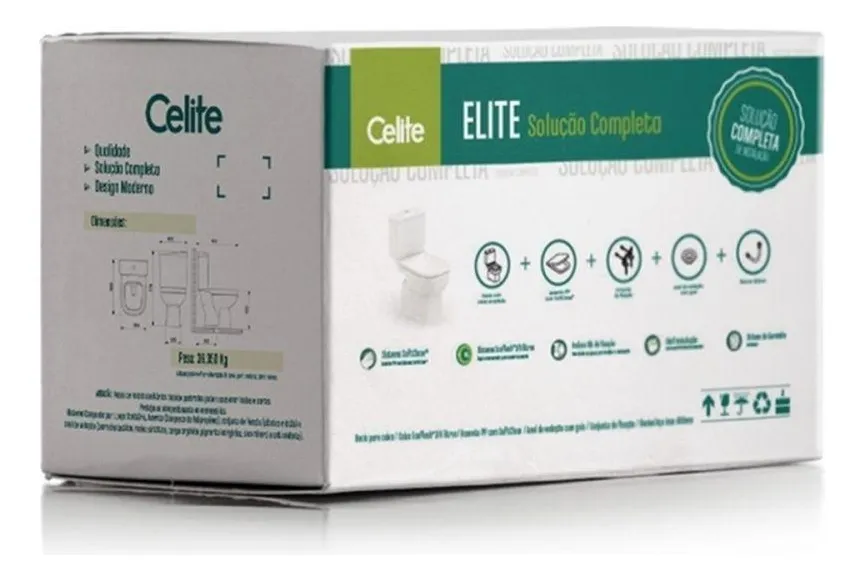 Vaso Sanitário Celite Elite Branco com Caixa Acoplada — foto 4