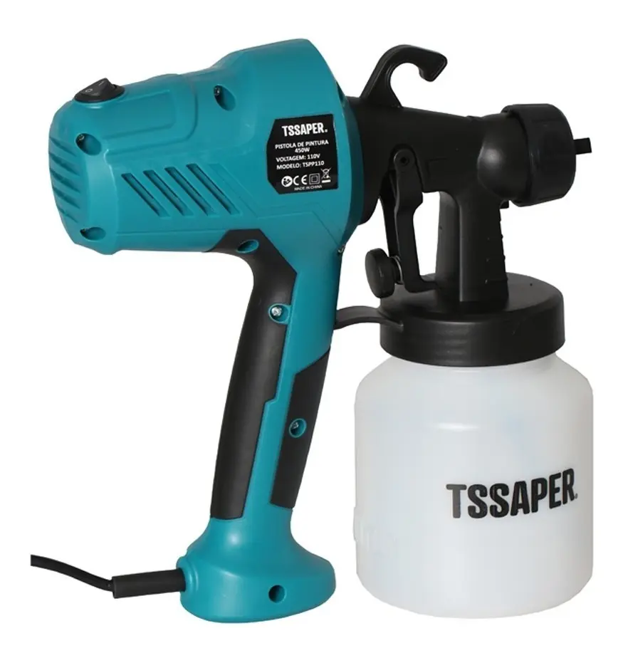Tssaper Pistola de Pintura Elétrica 450W HVLP Bico de Metal — foto 4