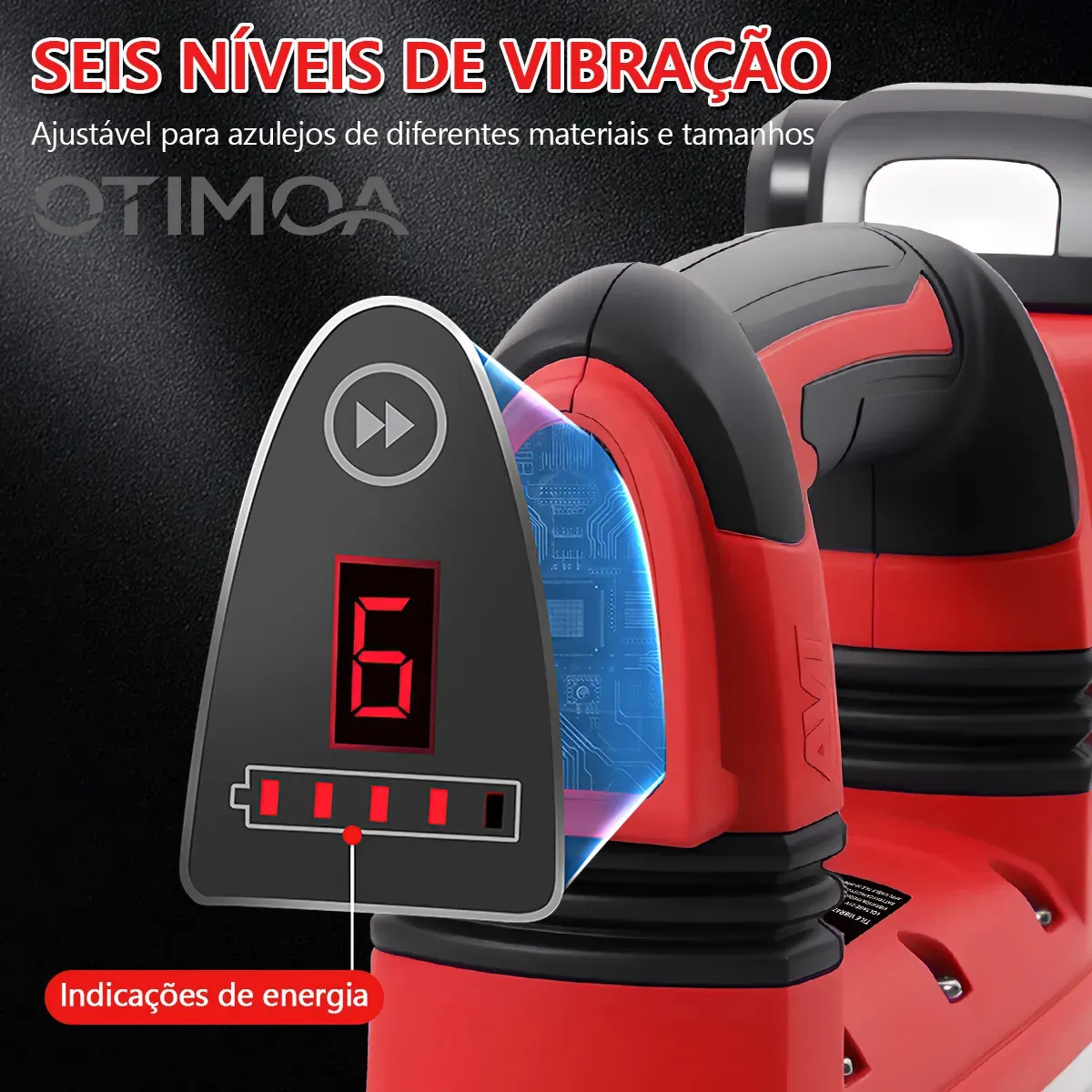 Máquina Assentar Piso Porcelanato Vibratória 21V com 2 Baterias — foto 4