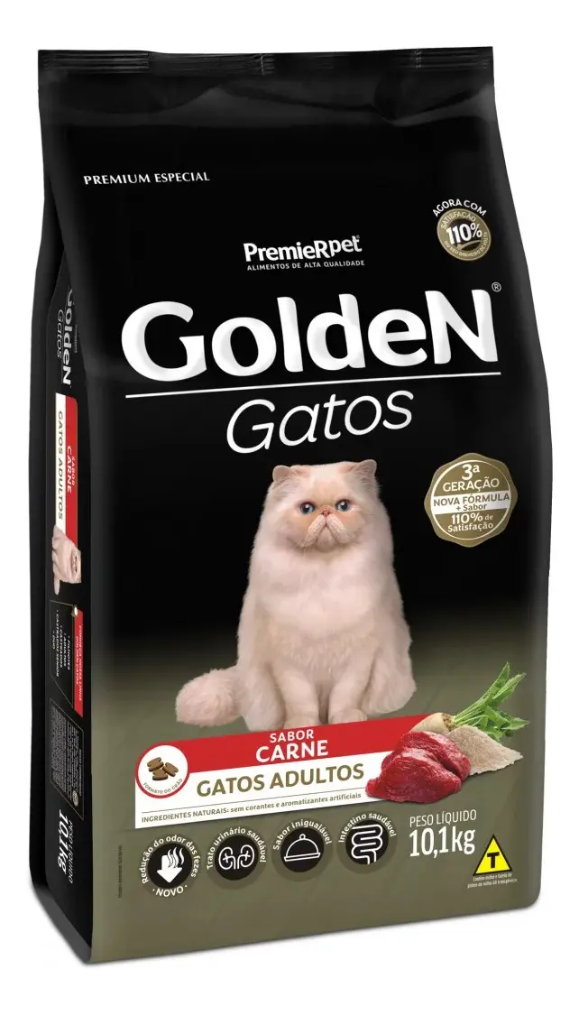Ração Golden Gatos Adultos Sabor Carne 10,1kg — foto 4