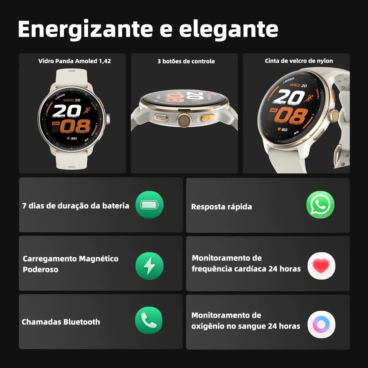 Relógio Inteligente Strar Smartwatch GPS AMOLED 3ATM — foto 4