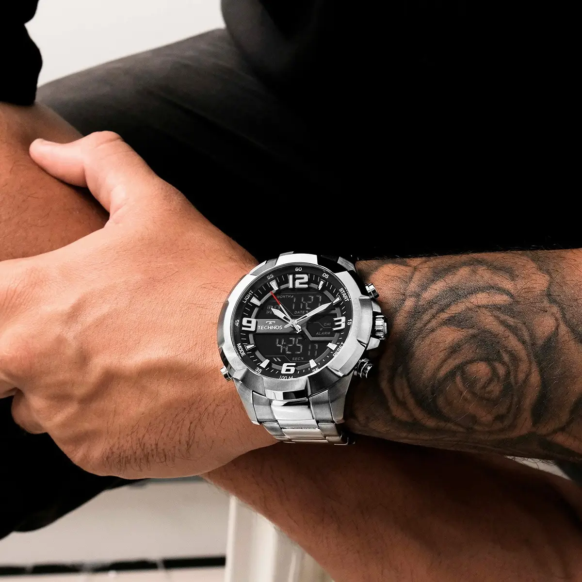 Relógio Technos Masculino Digitech Prata - Resistente à Água — foto 4